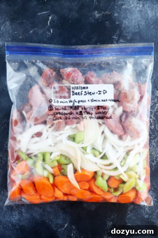 Beef ragu instant pot freezer meal image