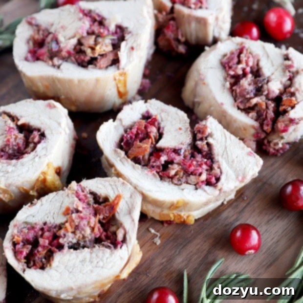 Festive Sheet Pan Stuffed Pork Tenderloin 8 Thumbnail image of stuffed pork tenderloin