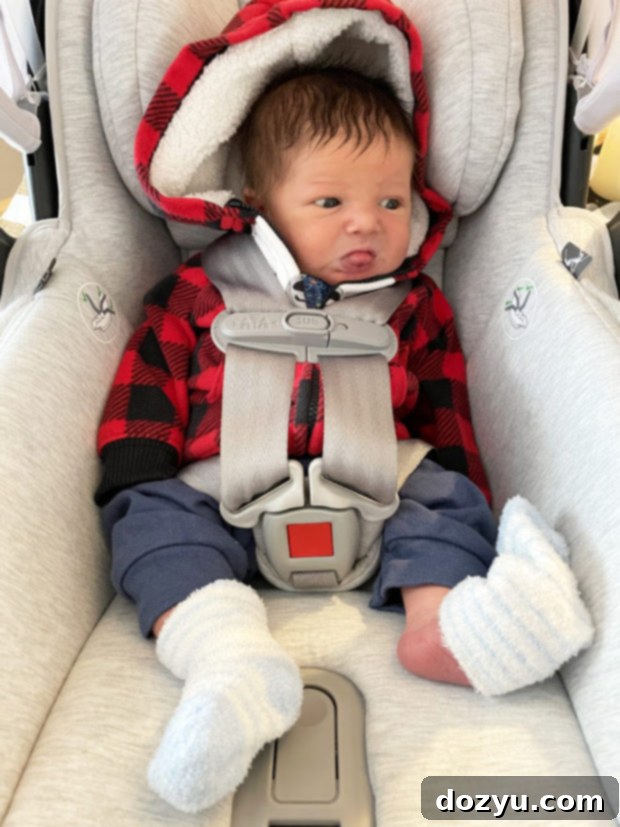 Baby in baby carrier image