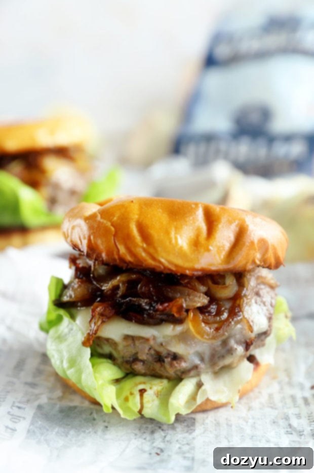 Caramelized Onion Dream Burger 2 French onion burger image