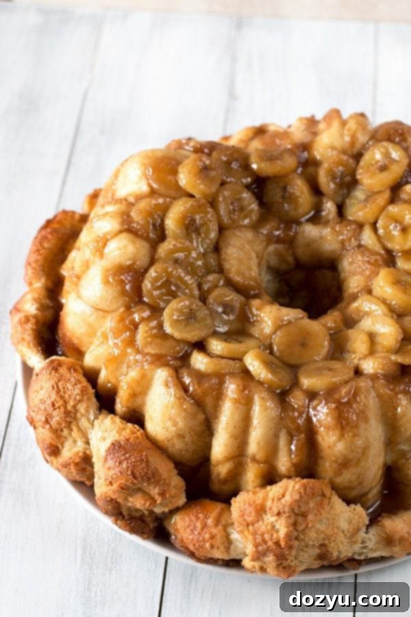 Boozy Banana Monkey Bread 4 Bourbon Bananas Foster Monkey Bread | cakenknife.com