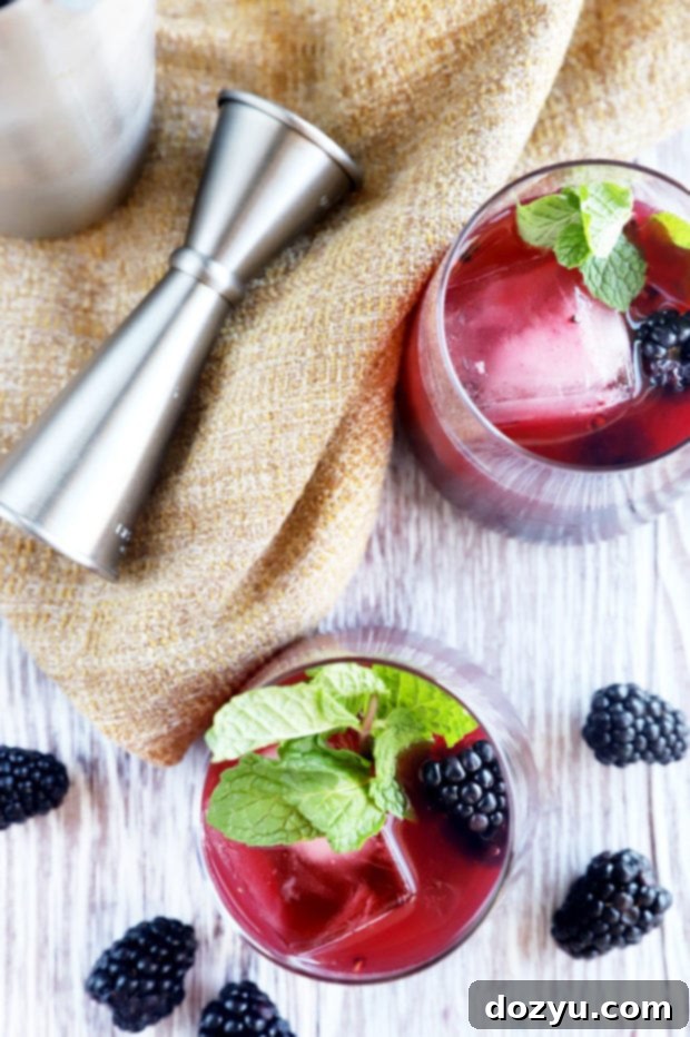 Blackberry Rendezvous 4 Three Blackberry Sidecar cocktails arranged in elegant glasses, showcasing their beautiful color and fresh garnishes.