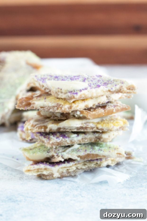 Monthly Scoop 7 King Cake Crack Candy, a sweet Mardi Gras treat
