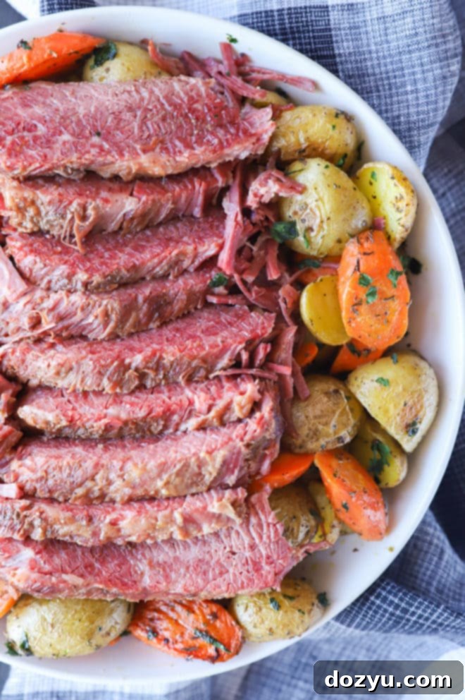 Tender Instant Pot Guinness Corned Beef 2 Corned beef with guinness and vegetables image