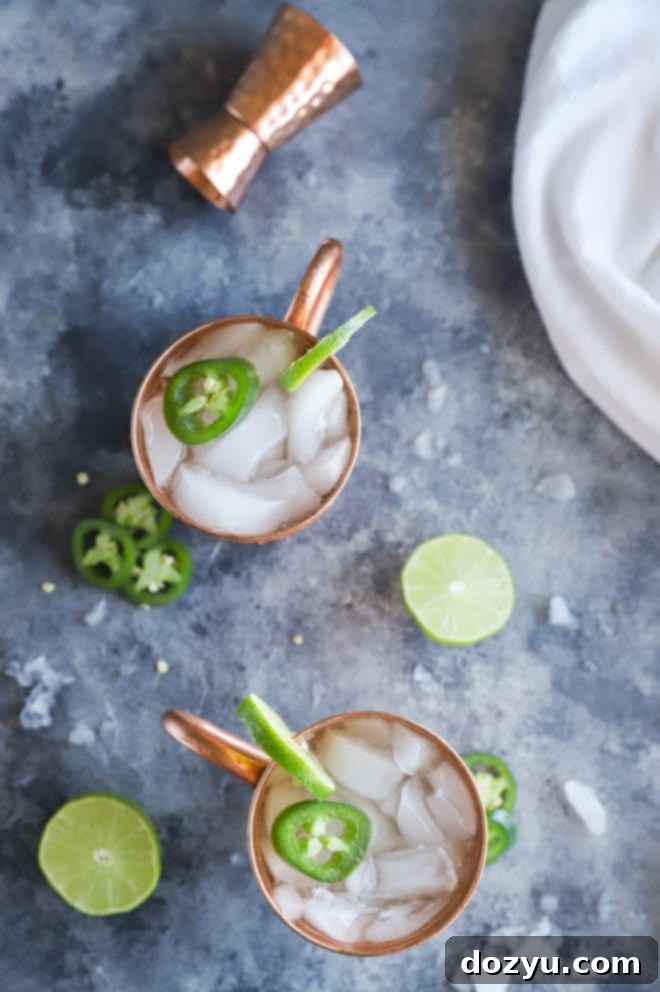 jalapeno mules in mugs image overhead