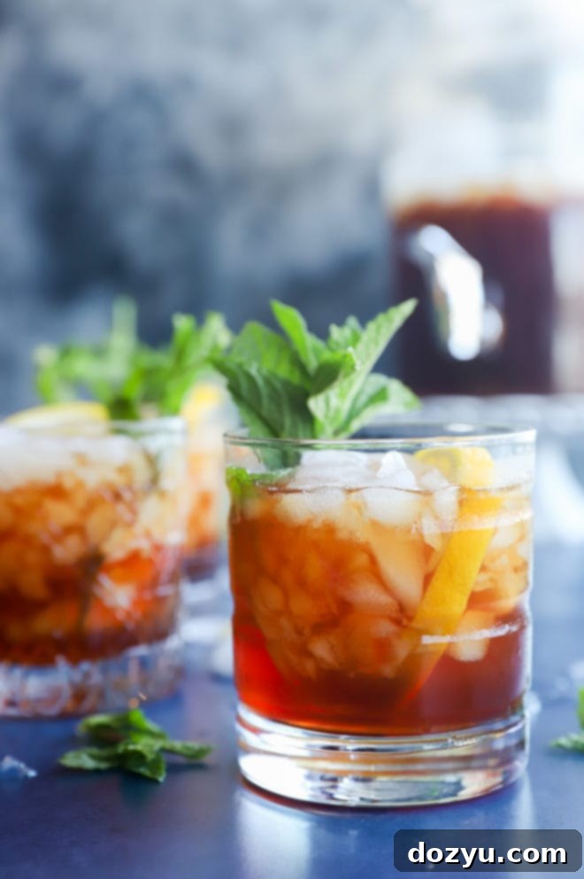Southern Sweet Tea Mint Julep Punch 2 Derby cocktail side photo