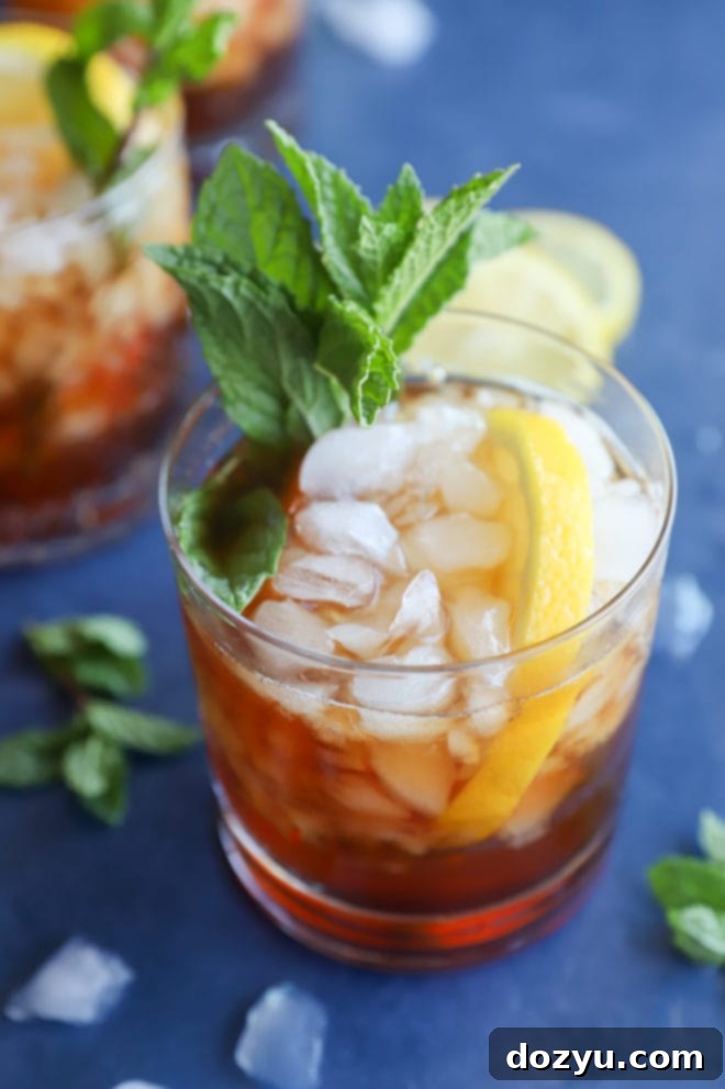 Southern Sweet Tea Mint Julep Punch 4 Image of a cocktail for Kentucky Derby