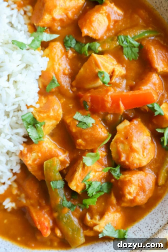 Easy Instant Pot Pumpkin Chicken Curry 7 Picture of savory pumpkin chicken curry in a rustic bowl, perfect for a fall meal