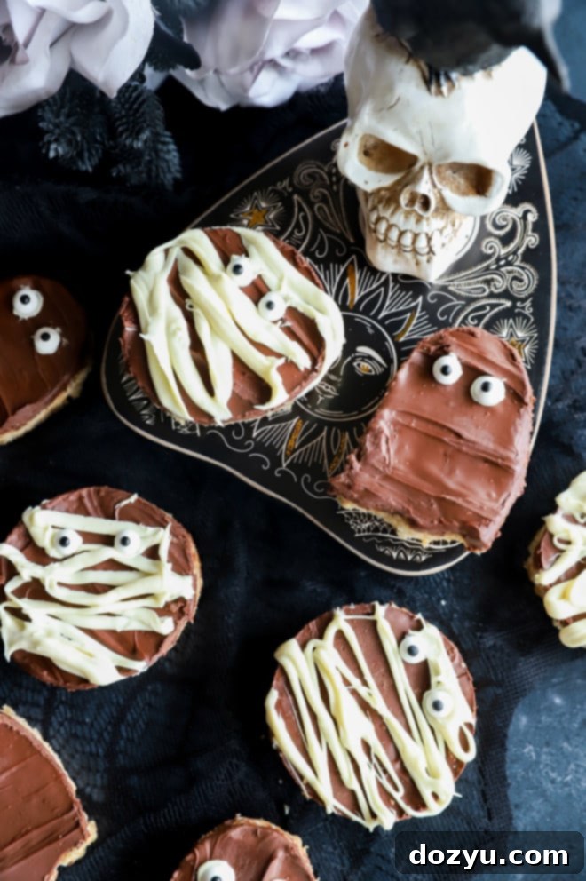 Wicked Choco-Nut Butter Krispie Squares 7 Selection of spooky Halloween treats with chocolate and peanut butter.