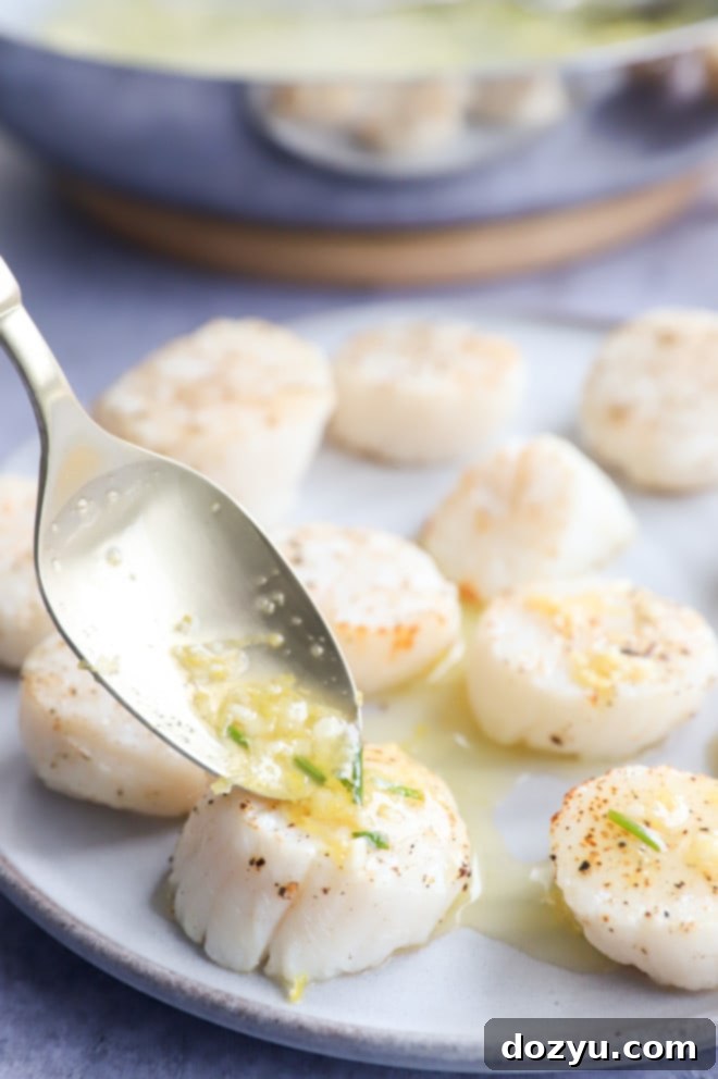 Effortless Air Fryer Scallops with Bright Chive Lemon Butter 8 Drizzling freshly cooked seafood with chive lemon butter sauce