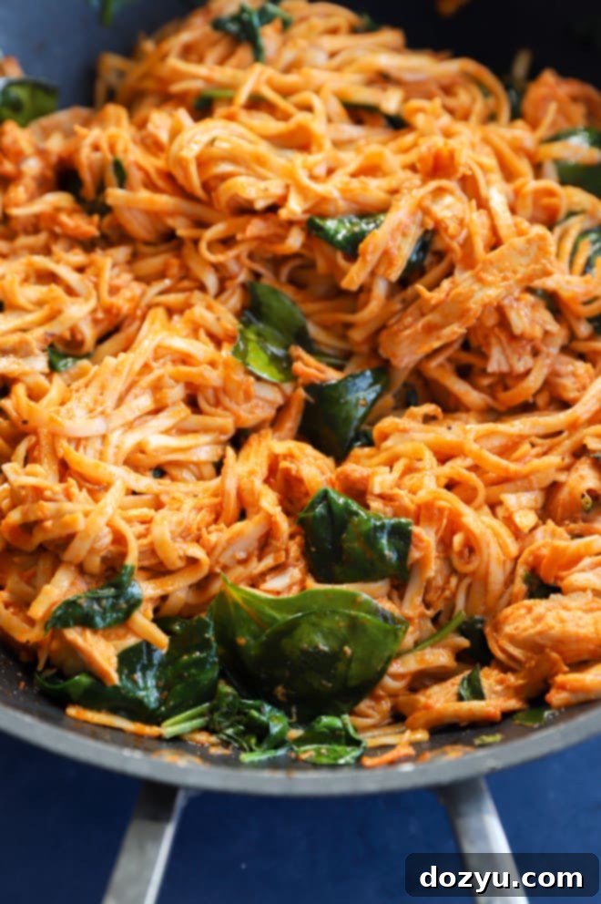Zesty Gochujang Chicken Noodles 5 Ingredients for gochujang noodles in a wok