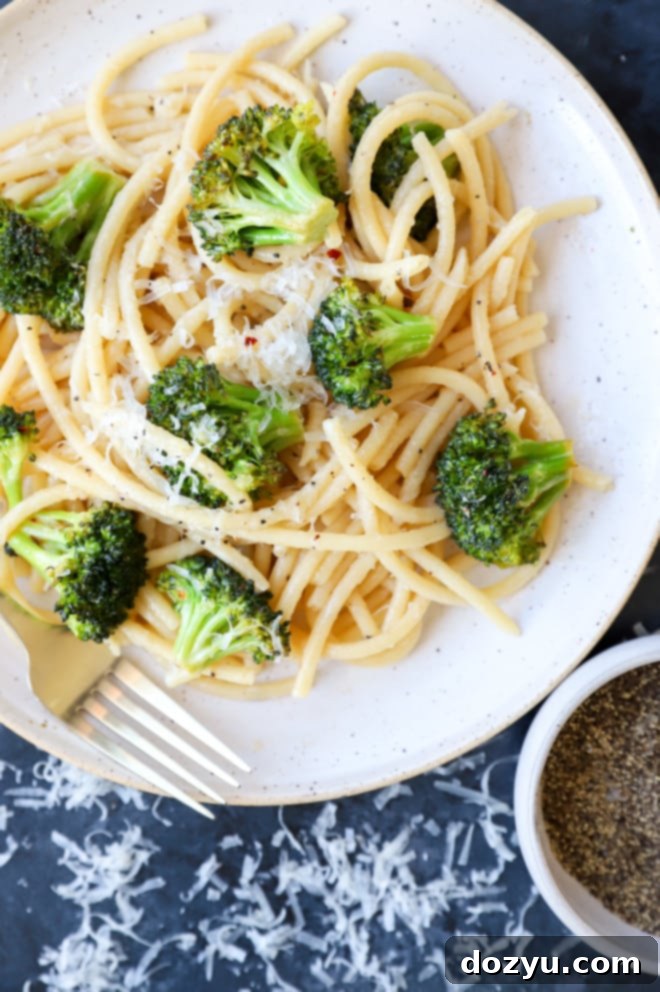 Vibrant Bucatini Cacio e Pepe with Broccoli 8 Picture of bucatini cacio e pepe pasta with broccoli