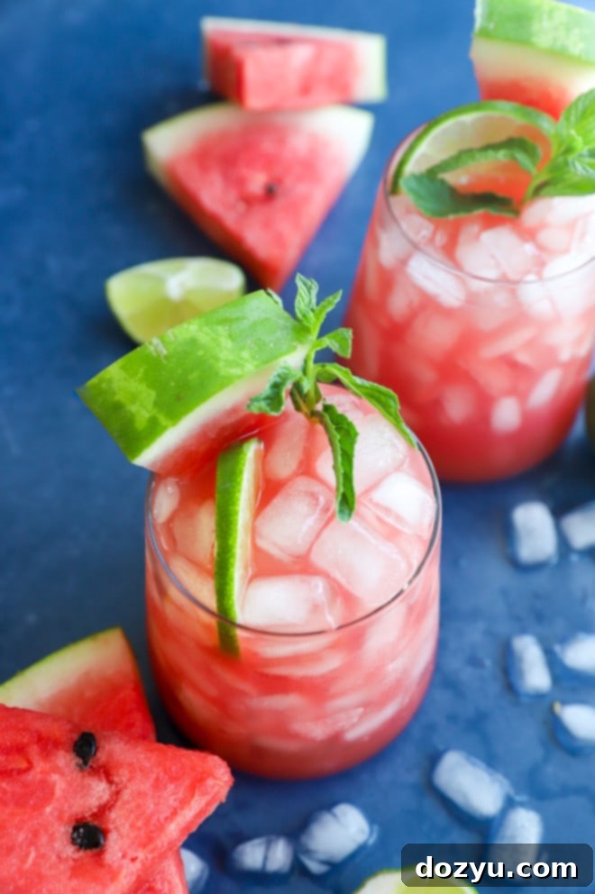 Watermelon Vodka Bliss 8 Image of summer fruit cocktail in glasses