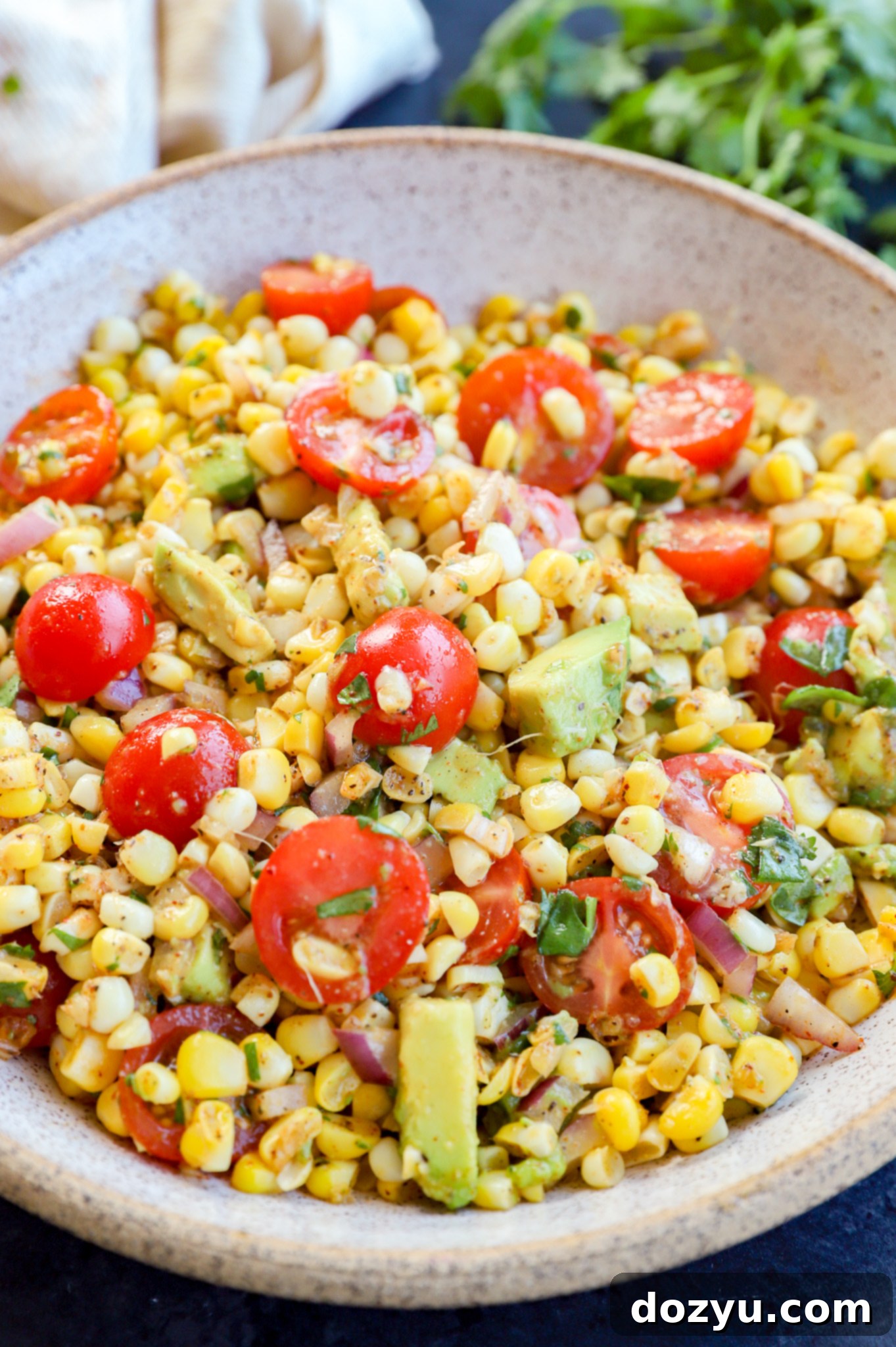Vibrant Masala Corn Salad 6 A beautifully presented summer salad dish featuring Masala Corn Salad, perfect for any occasion.