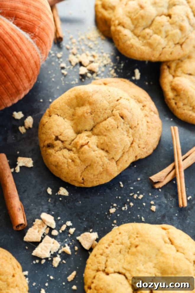 Spiced Pumpkin Cheesecake Cookies 3 Fall baked desserts with cinnamon sticks