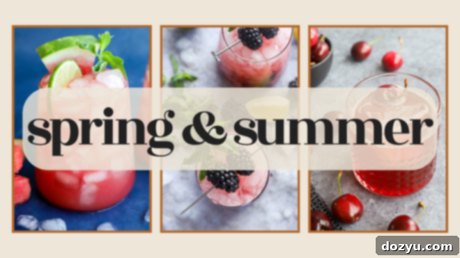 spring and summer on the rocks cocktails banner