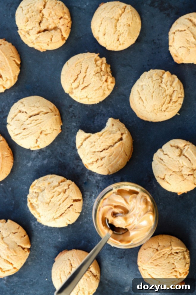 Decadent Chewy Peanut Butter Delights 10 Image of cookies with a bite taken out of it