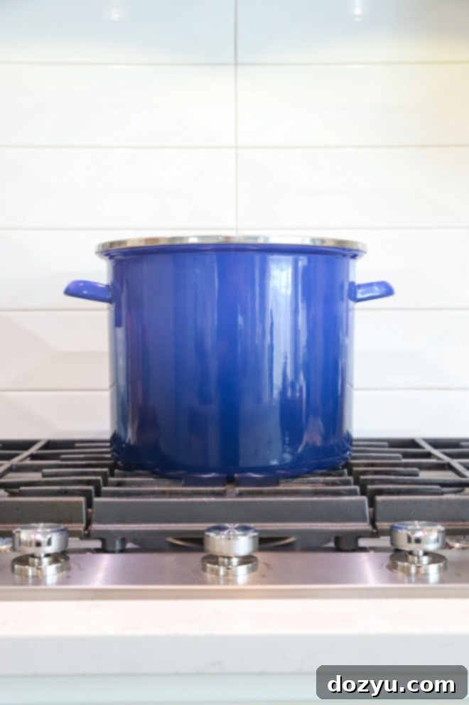 Ultimate Turkey Brine 5 large stockpot on the stove