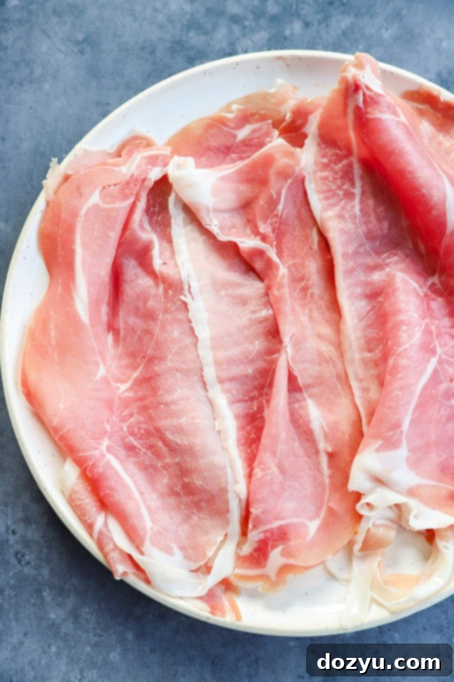 Prosciutto Crisps 3 prosciutto ingredients on a plate