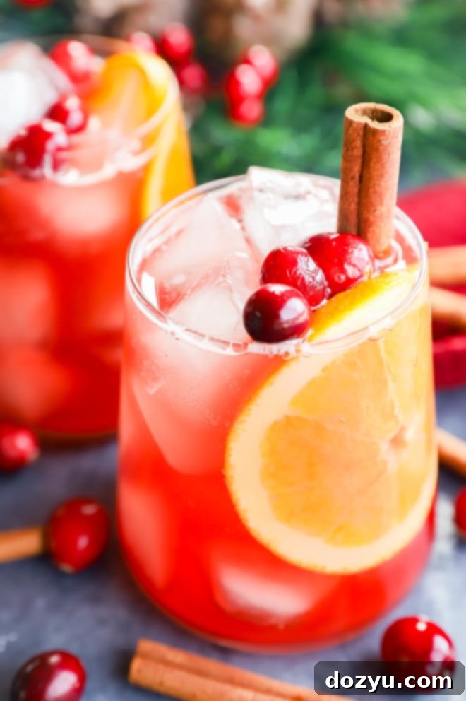 Your Guide to Festive Christmas Punches 9 Glasses full of christmas punch with cinnamon sticks in them