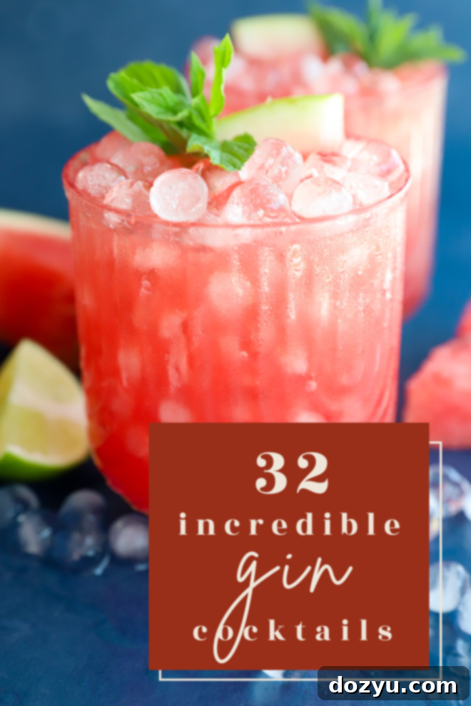 32 Effortless And Refreshing Gin Cocktails 3 gin drinks round up pin picture