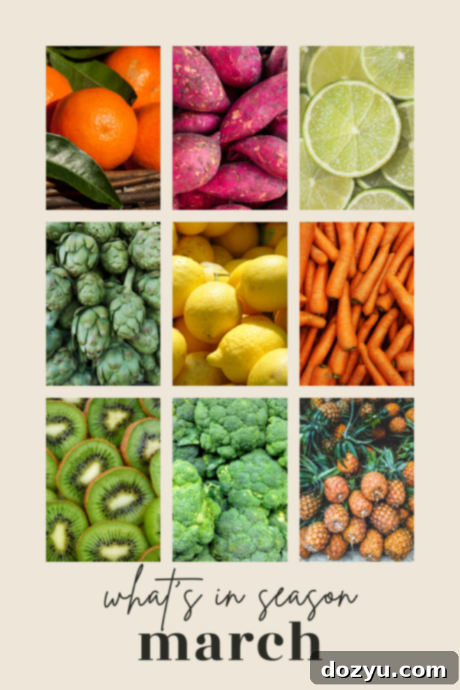 March Seasonal Produce Guide 2 March Produce Guide Pinterest Image