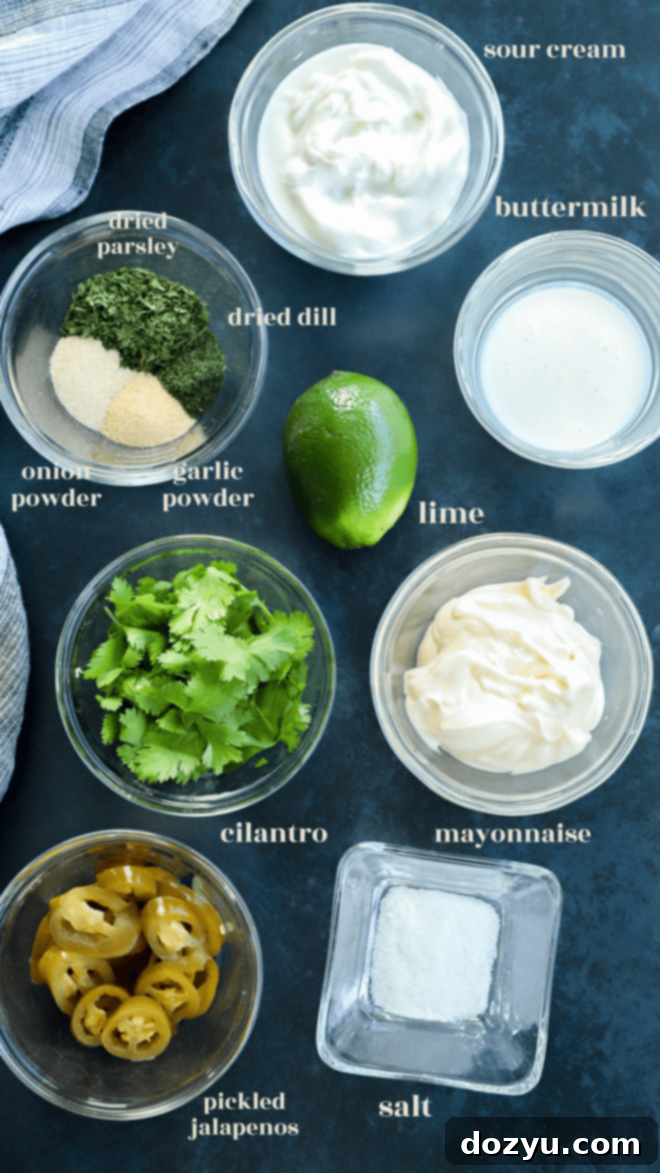 Zesty Cilantro Ranch Buffalo Chicken Tacos 3 cilantro ranch buffalo chicken tacos ingredients with text