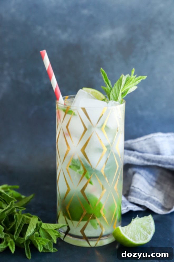 Quintessential Bacardi Mojito 3 Highball cocktail with white rum, mint, and lime
