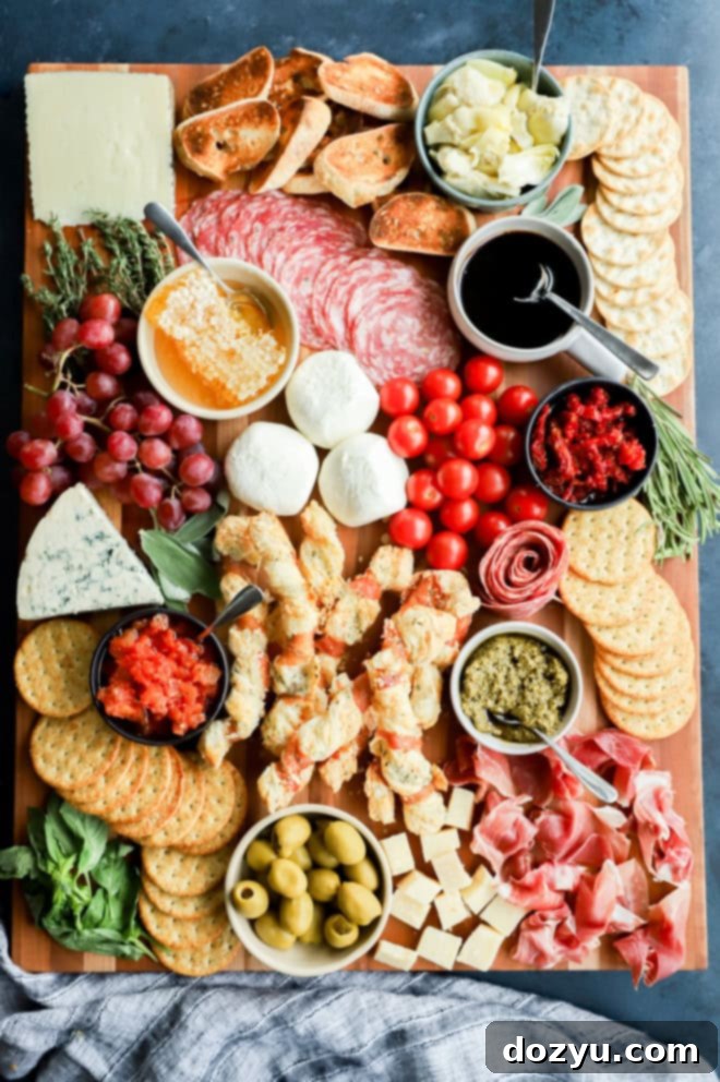 The Ultimate Italian Grazing Board 8 full italian charcuterie board with meats cheeses and extras