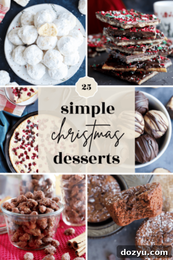 25 Effortless Christmas Dessert Recipes 2 Assortment of festive simple Christmas desserts, perfect for holiday gatherings