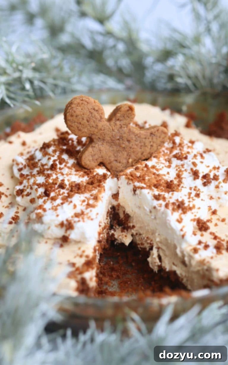 25 Effortless Christmas Dessert Recipes 3 No Bake Gingerbread Cream Pie, gluten-free option for holidays