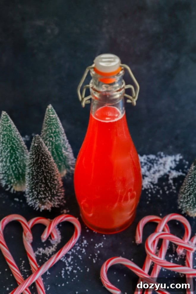 Handcrafted Peppermint Vodka 7 bottle of peppermint vodka for a gift with candy canes
