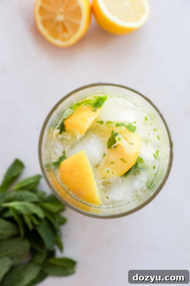 Refreshing Bourbon Smash 4 muddled bourbon smash in shaker with lemons and mint