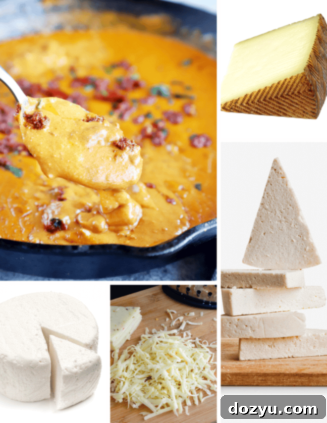 Collage of various flavorful cheeses that add zing and texture to nachos.