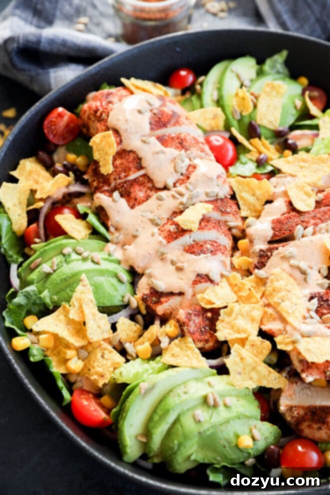 Fiesta Chicken Salad 8 serving bowl with Southwest Chicken Salad