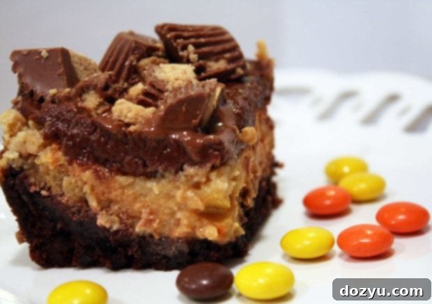 Sinfully Rich Reeses Cheesecake Brownies 2 Sinfully Rich Reese's Cheesecake Brownies, a delicious chocolate peanut butter dessert