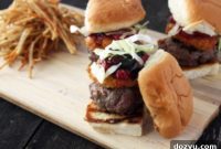 Gourmet Beef Sliders with Crispy Goat Cheese and Raspberry Balsamic Glaze