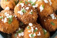 Zesty Mexican Arancini with Fresh Avocado Cilantro Crema