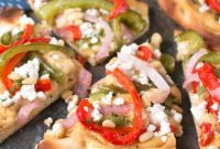 Grilled Flatbread with Garlic Hummus and Roasted Veggies