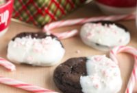 White Chocolate-Kissed Dark Chocolate Peppermint Cookies