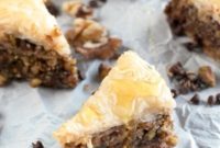 Bourbon Infused Chocolate Pistachio Baklava with Zesty Orange Honey