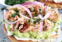 Smoked Salmon Avocado Cream Cheese Bagel Delights