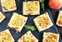 Fresh Peach Basil Goat Cheese Tarts