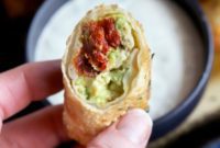 Mediterranean Chicken Egg Rolls with Avocado and Sun-Dried Tomato