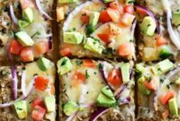 Avocado & Grilled Tomatillo Salsa Pulled Pork Flatbread