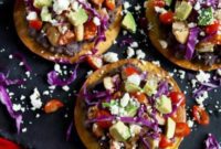 Spiced Pollo Asado Chicken Tostadas