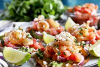 Zesty Honey Lime Shrimp Guacamole Tostadas