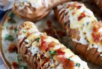 Cheesy Maple Bacon Hasselback Sweet Potatoes