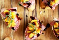 Sweet & Savory Peach Salame Ricotta Crostini