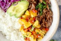 Sweet and Tangy Teriyaki Pulled Pork Bowls with Mandarin Salsa
